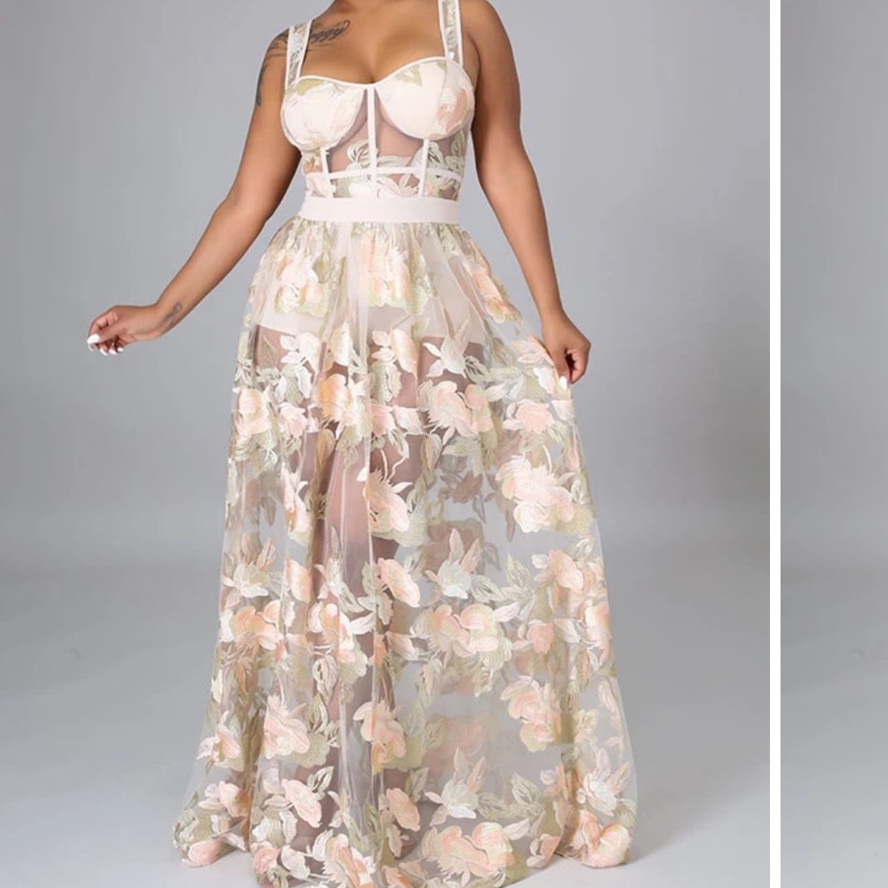 Embroidered Floral Maxi Dresses Maternity